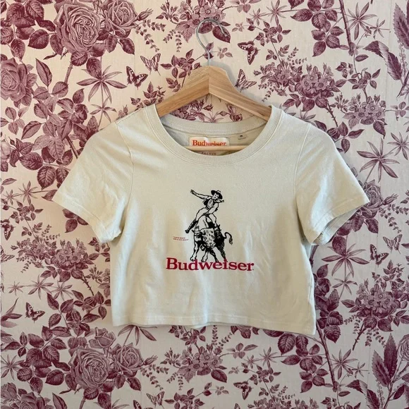 Budweiser Pacsun Cream Baby Tee with Rodeo Graphic - Picture 5 of 5